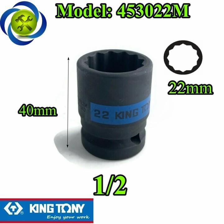 (ĐỦ SIZE) Tuýp 1/2 KINGTONY loại 12 cạnh màu đen dài 40mm ( từ size 10MM đến 24MM) - 4530