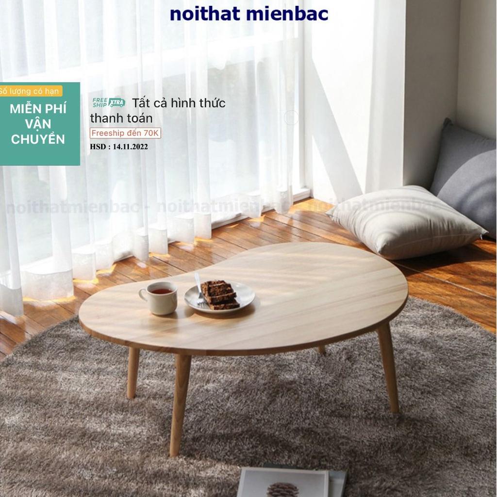 Bàn trà hạt đậu, dùng làm bàn sofa phòng khách, chân gỗ tự nhiên cao tựa 30 hoặc 40cm phù hợp với mọi nhu cầu