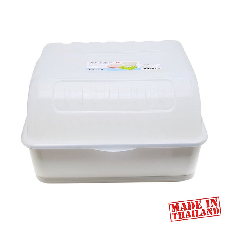 Bộ khay bảo quản bát đĩa có nắp đậy an toàn JCJ Dish Drainer 2408# Made in Thailand