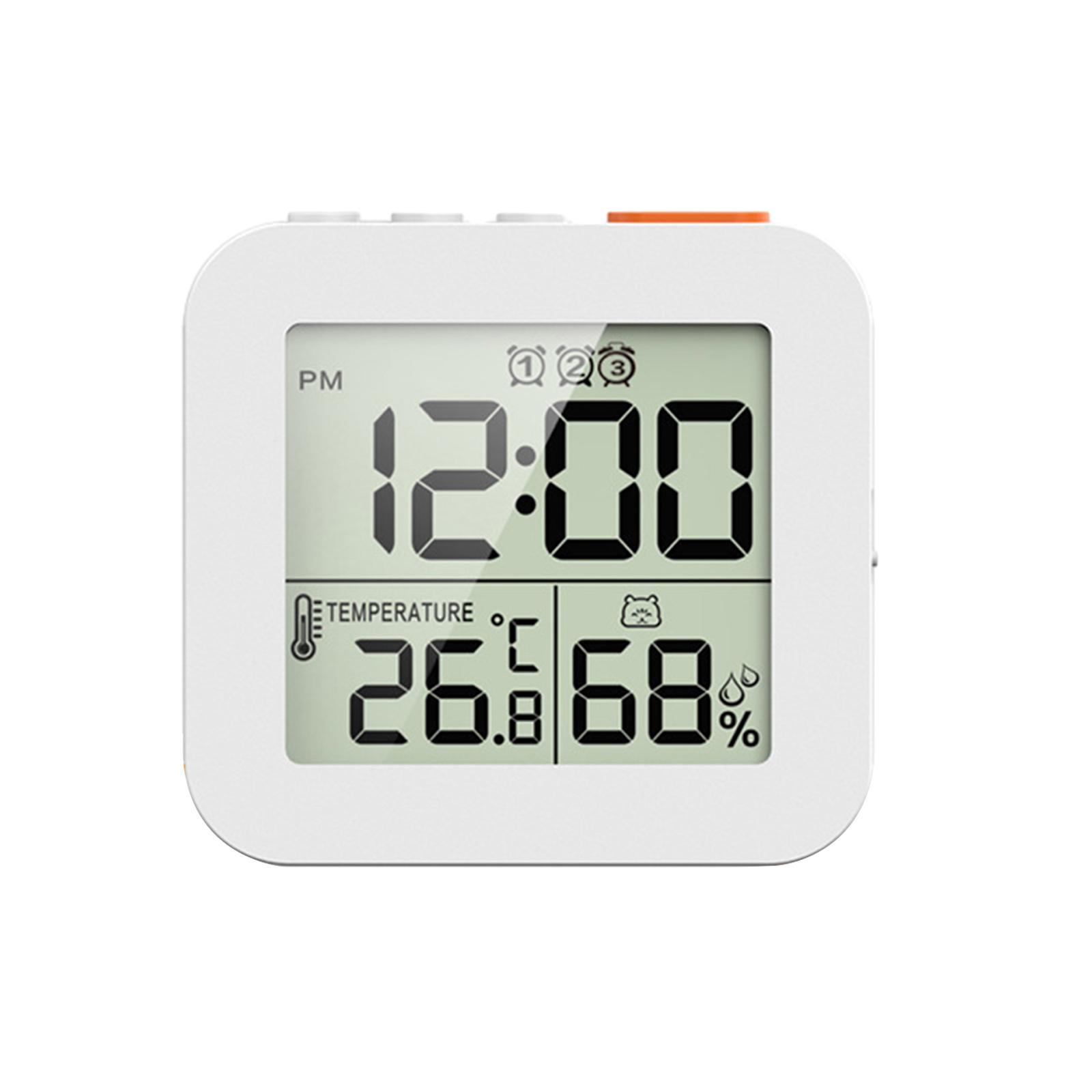 Hình ảnh LCD Digital Alarm Clock Table Hygrometer for Bedside Office Bedroom