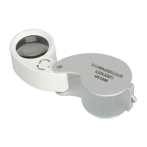 RETRACTABLE POCKET JEWELER'S LOUPE MAGNIFYING EYE GLASS LED LIGHT