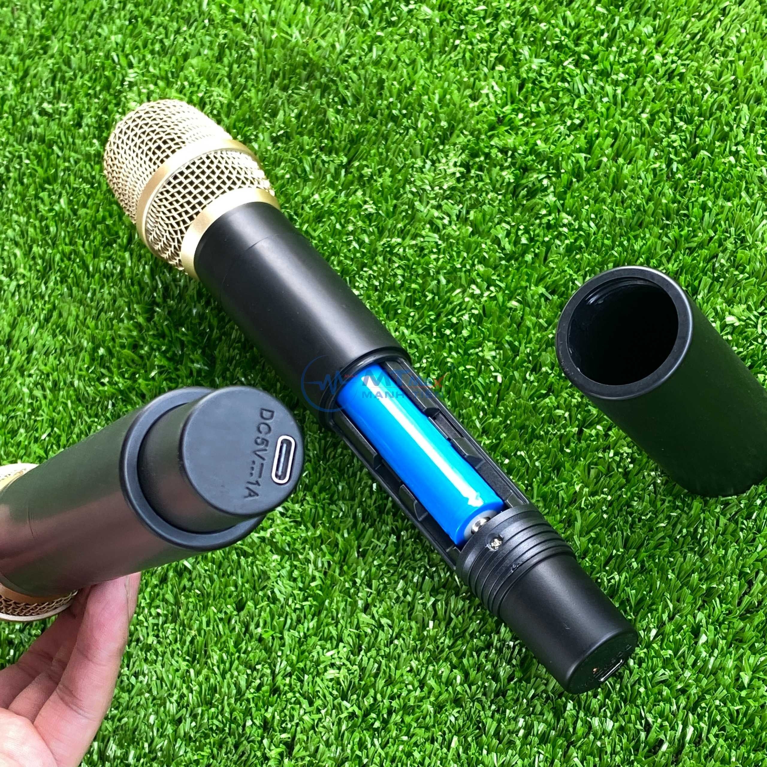 Loa Bluetooth Karaoke Booms Bass M4203 Bass Mạnh, Kèm 2 Micro Không Dây Hàng Chính Hãng Bảo Hành 12 Tháng