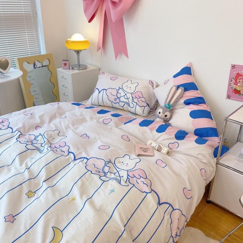 Set Cotton Living Hàng Nhập Khẩu Cao Cấp 4 Món Thỏ Mây