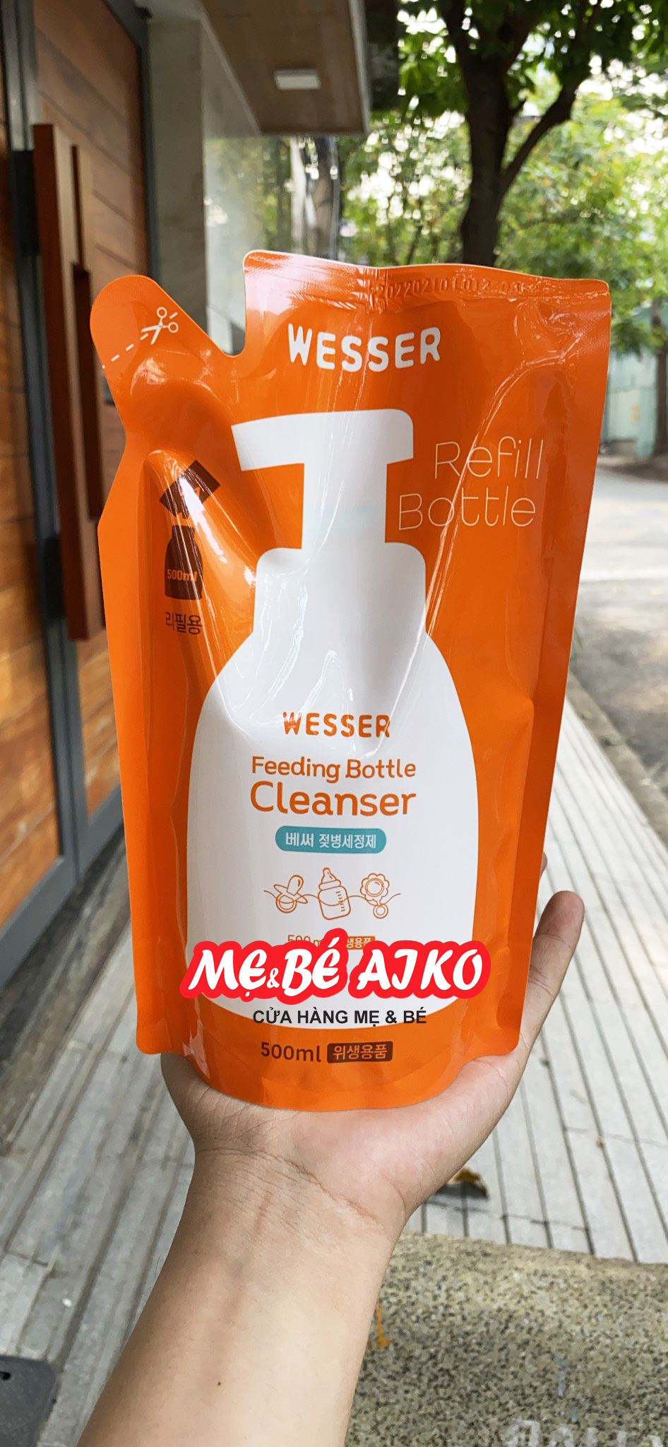 Bộ 2 Gói Nước Rửa Bình Sữa Wesser (500ml x 2)