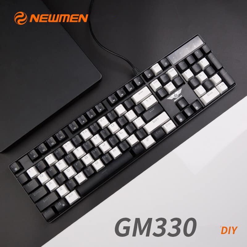 Bàn phím cơ có dây gaming NEWMEN GM330, Hotswap, Keycap ABS Double-shot, LED đa chế độ xuyên phím, độ bền trên 50 triệu lượt nhấp, tặng kèm bộ keycap trắng- Hàng chính hãng