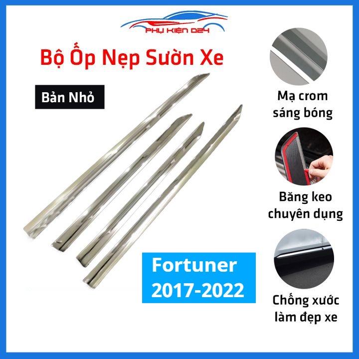 Bộ ốp nẹp sườn Fortuner 2017-2018-2019-2020-2021-2022 bản nhỏ trang trí làm đẹp xe