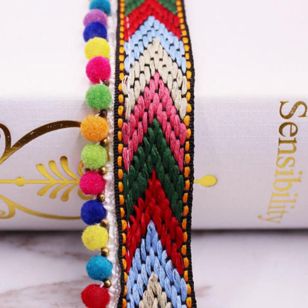 Beaded Pom Pom Bobble Trim Ball Tassel Braid Fringe Jacquard Ribbon Craft