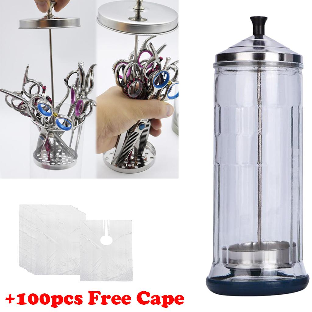 Jar Clear Sanitizer Salon Canister Disposable Cape