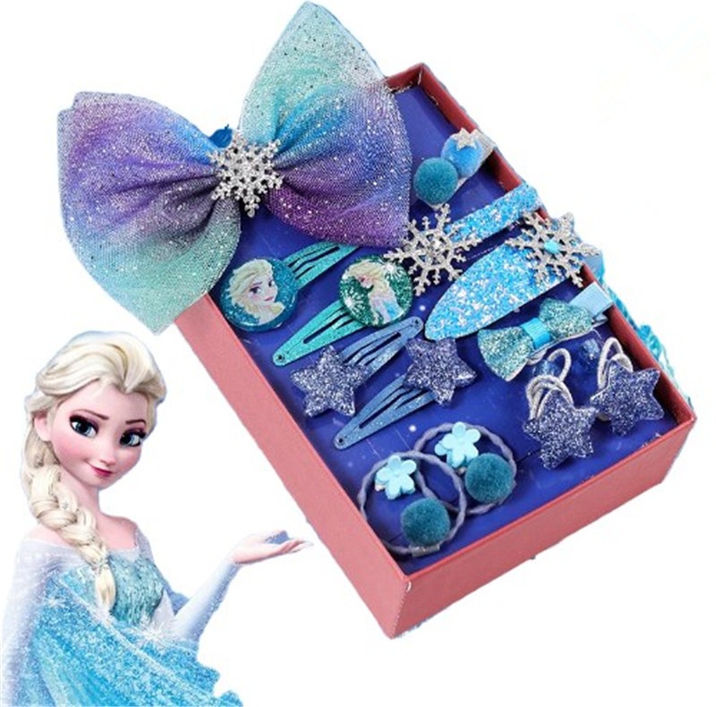 Hộp kẹp tóc Elsa Frozen 15 chi tiết