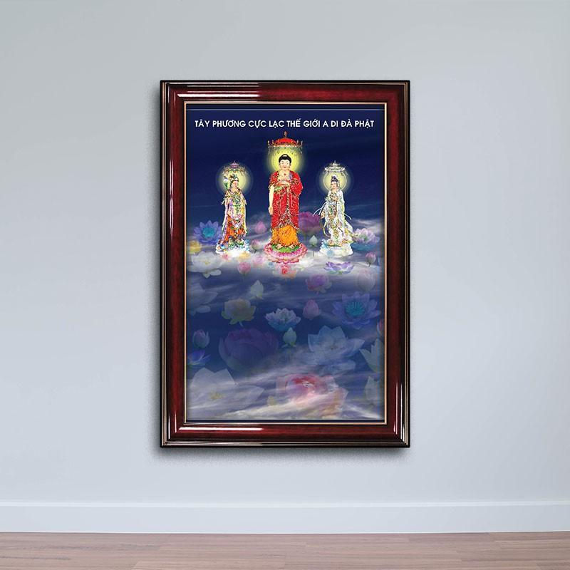 Tranh treo phòng thờ - Tranh Tây phương Tam Thánh W609