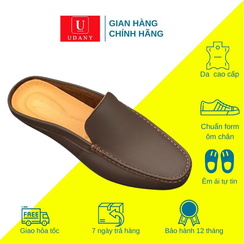 Giày Sục Da Nam Đẹp Udany Sục Nam Da Bò Thật Nguyên Tấm Đế Cao Su Êm Ái Kiểu Dáng Thời Trang -GS03