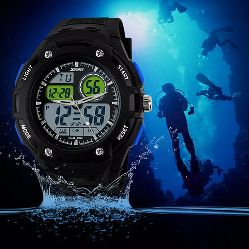 Đồng hồ nam dây nhựa SKMEI Army Sport Watch 10TCK18 - Đen phối xanh