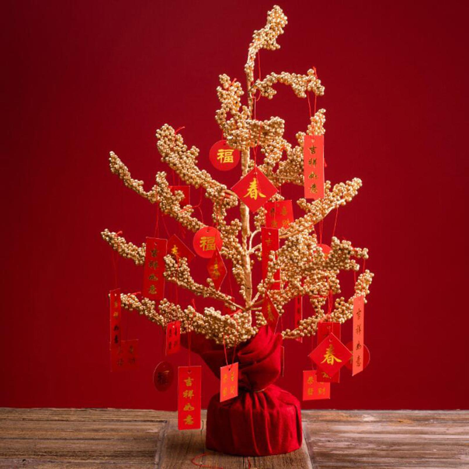 Chinese  Ornament with Greetings Ornament for Living Room Desktop Decor