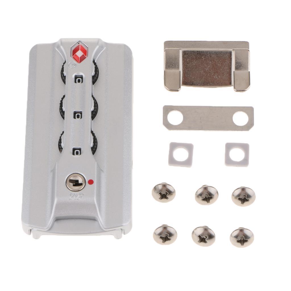 2X 3 Digit Combination Padlock Aluminum Luggage Suitcase TSA Code Locks Silver