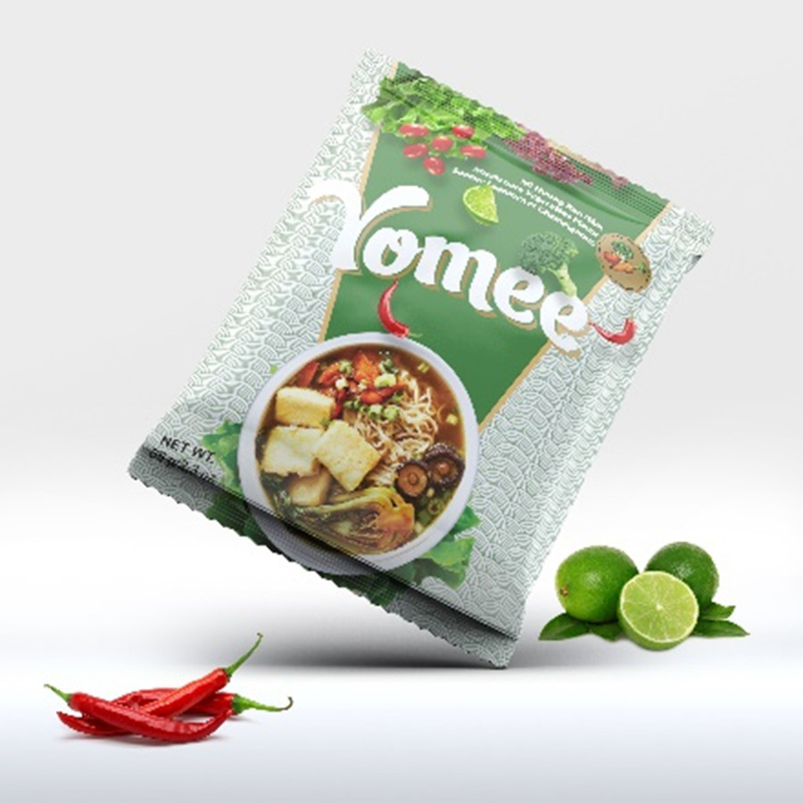 Thùng 24 Gói Mì Chay Rau Nấm Yomee 65g Hàng Xuất Khẩu Chất Lượng Cao Hương Vị Thơm Ngon