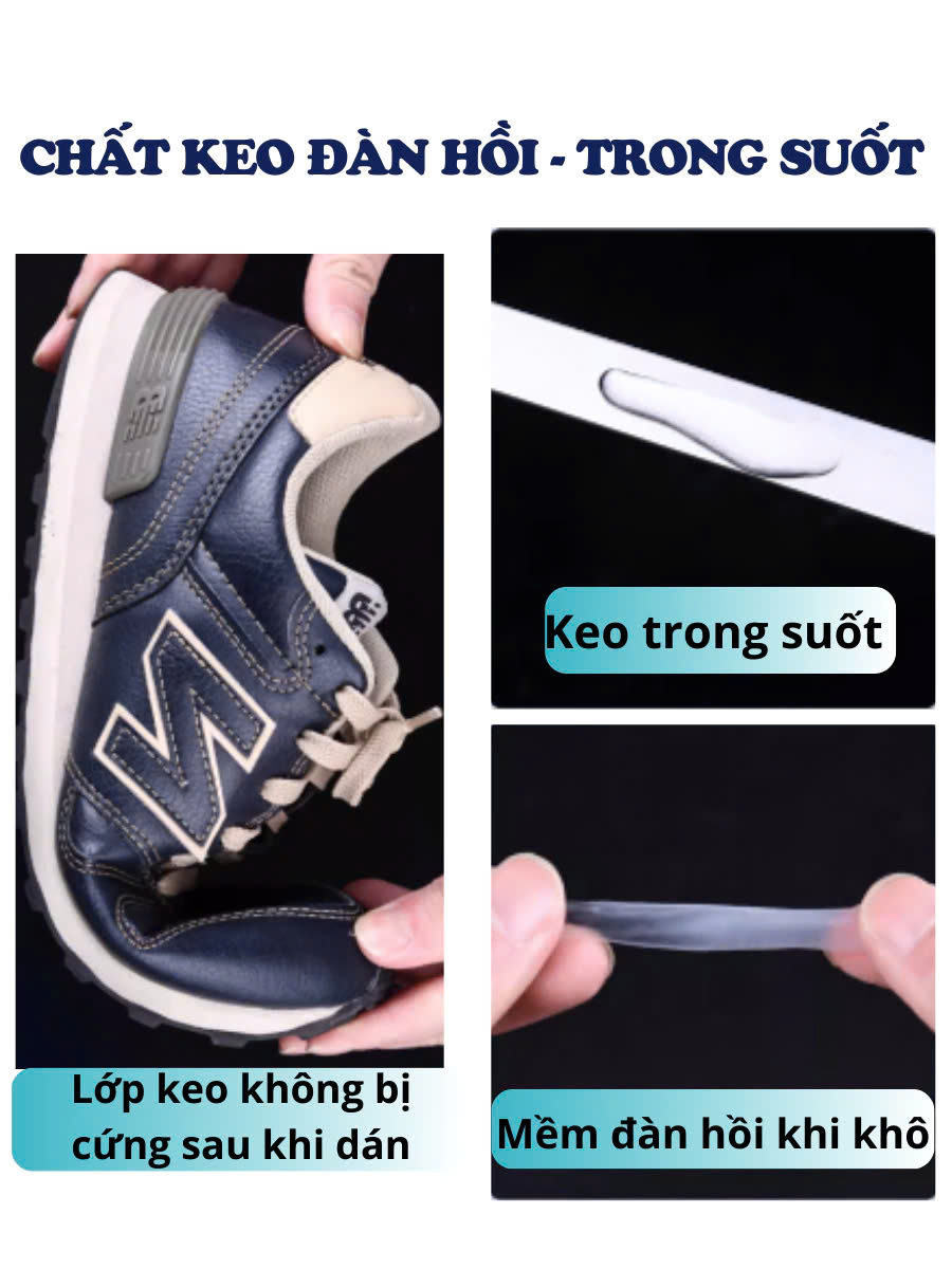 Keo Dán Giày Nhiệt Trong Suốt Siêu Dính Dùng Không Tổn Thương Da
