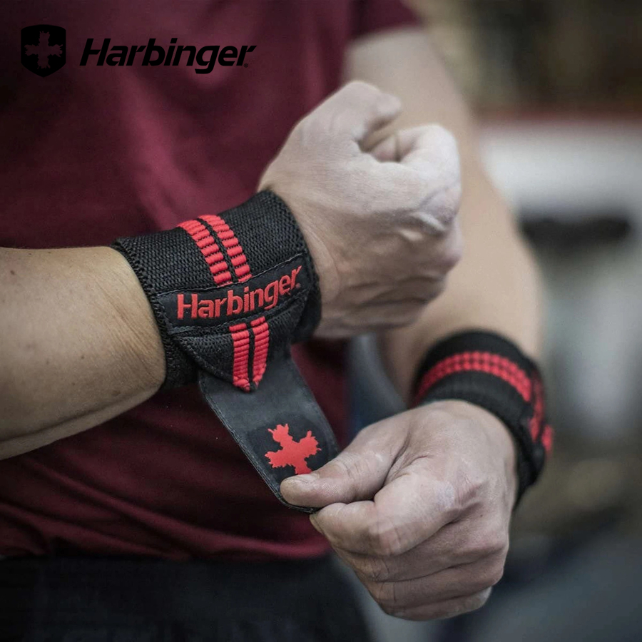 Dụng cụ hỗ trợ cổ tay Harbinger Red Line WristWraps_Black-Red