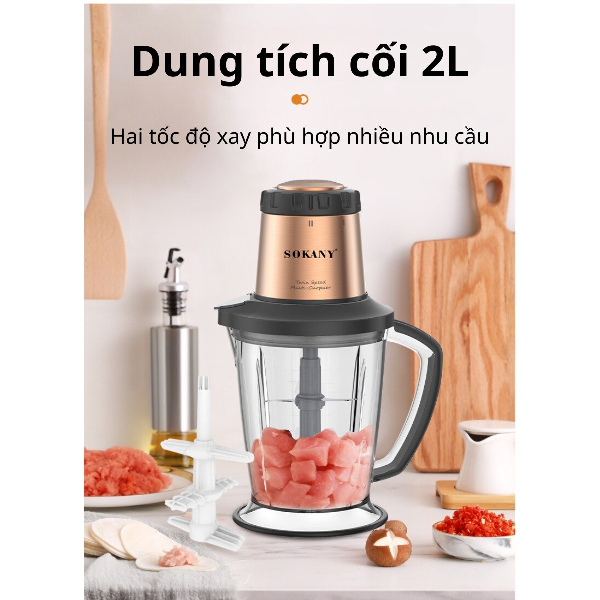 Máy xay sinh tố đa năng  SOKANY SK-7039 công suất cao 1000W xay được đá viên kèm lưỡi bóc tỏi tiện lợi- HÀNG CHÍNH HÃNG