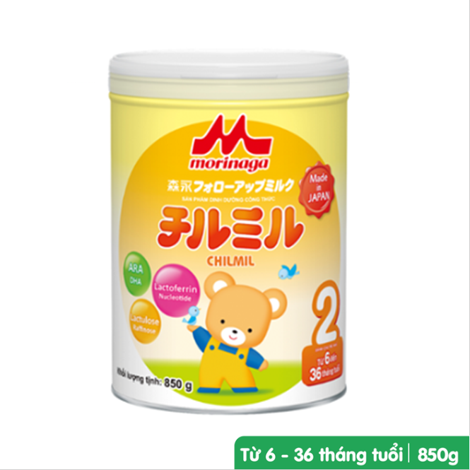 Sữa Morinaga Số 2 - Chilmil (850g) dành cho bé từ 6 đến 36 tháng tuổi