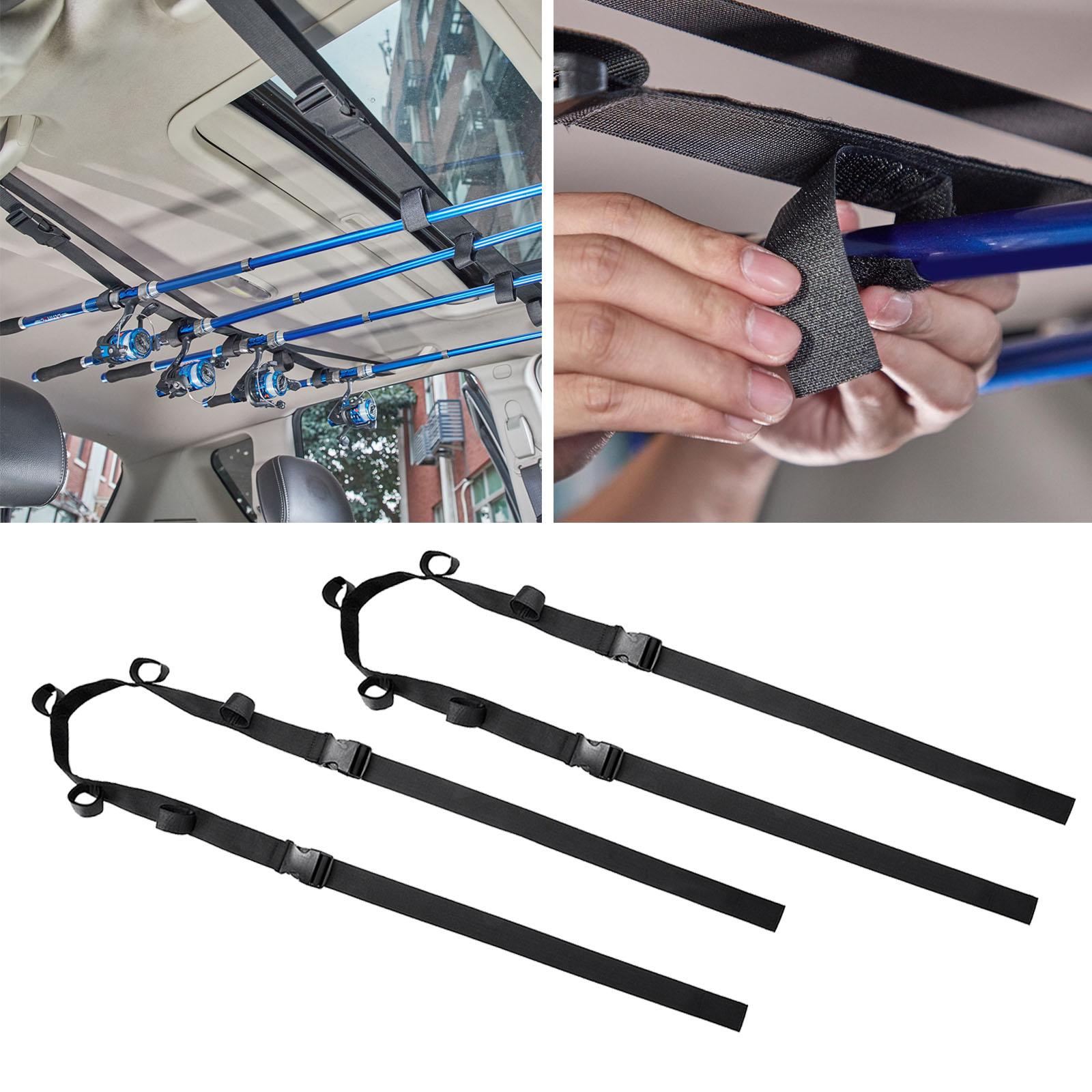 2x Car Fishing Rod Rack Adjustable Fishing Rod Holder Strap for SUV Wagons