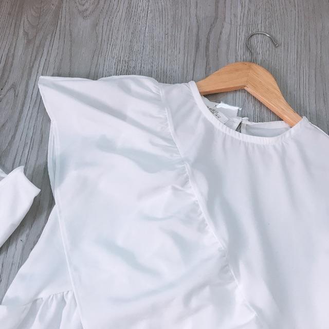 SƠ MI TRẮNG BABYDOLL ĐÁP BÈO