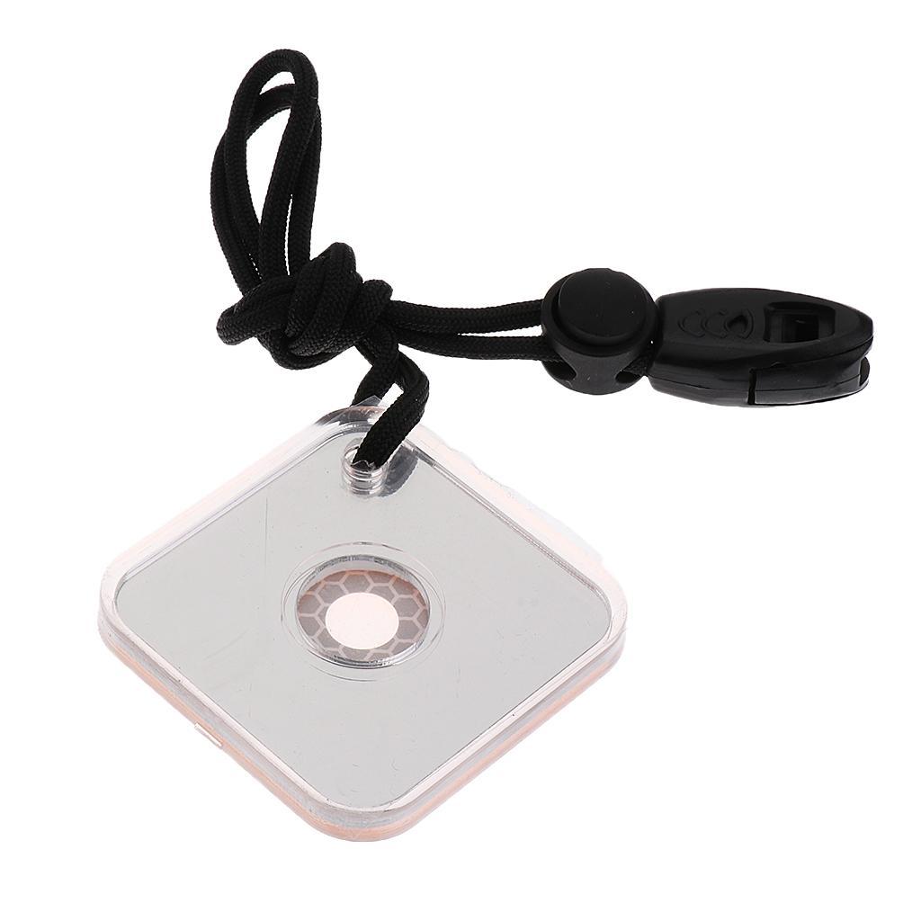 2PCS Signal Mirror Lightweight Survival Emergency Signaling Tool with Whistles and Necklace, Pocket Size