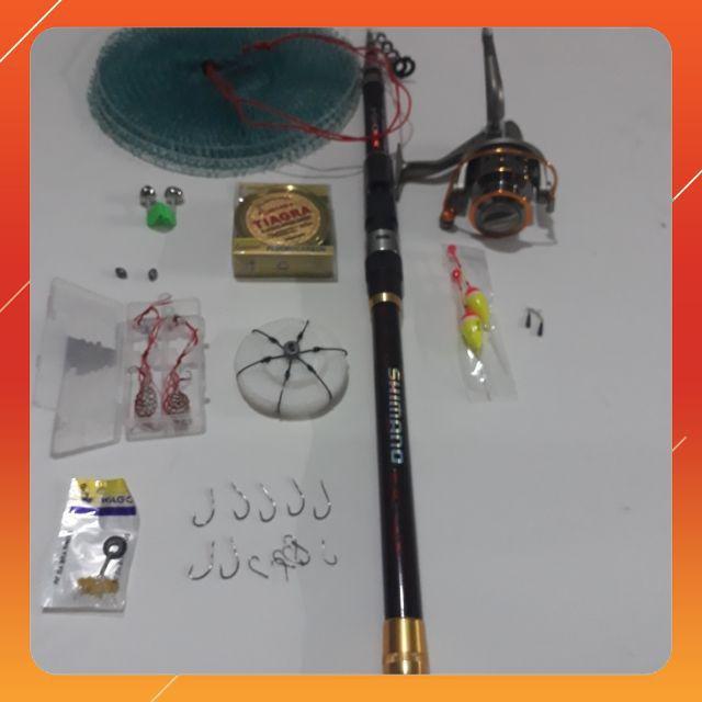 Bộ cần câu rút 3m6 máy lc7000 kèm trọn bộ phụ kiện docaucagiangnam