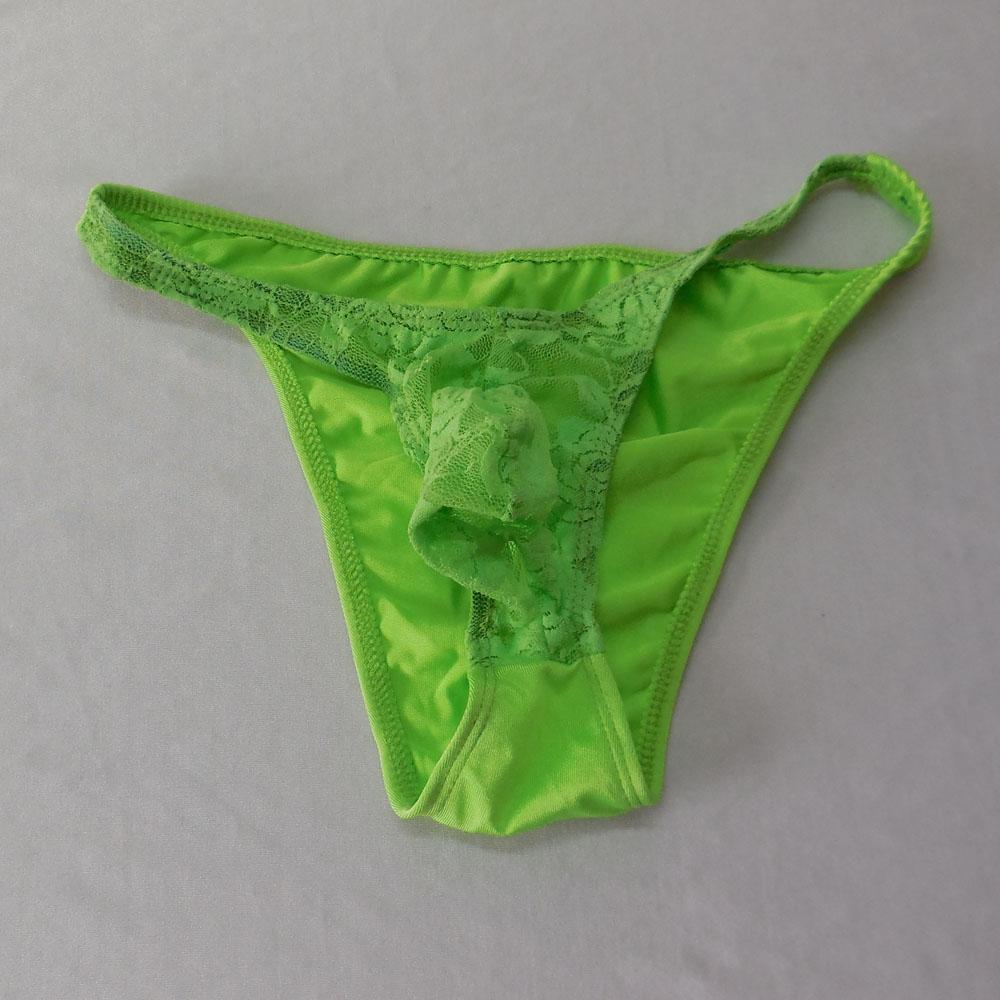 2-3pack Sexy Mens Lace Pouch Briefs Underwear Pants Green