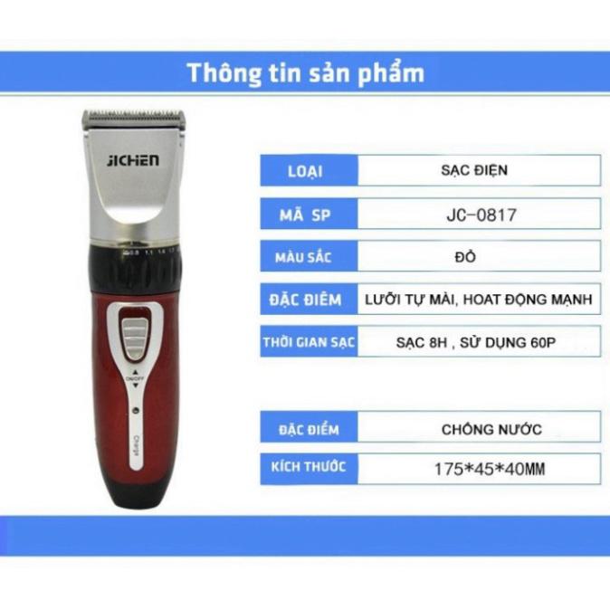 Tông Đơ Cắt Tóc Gia Đình ICHEN JC - 0817, Tông Đơ Sạc Pin Tiện Dụng, Dễ Sử Dụng, Tặng Kèm Bộ Quà Tặng Hấp Dẫn