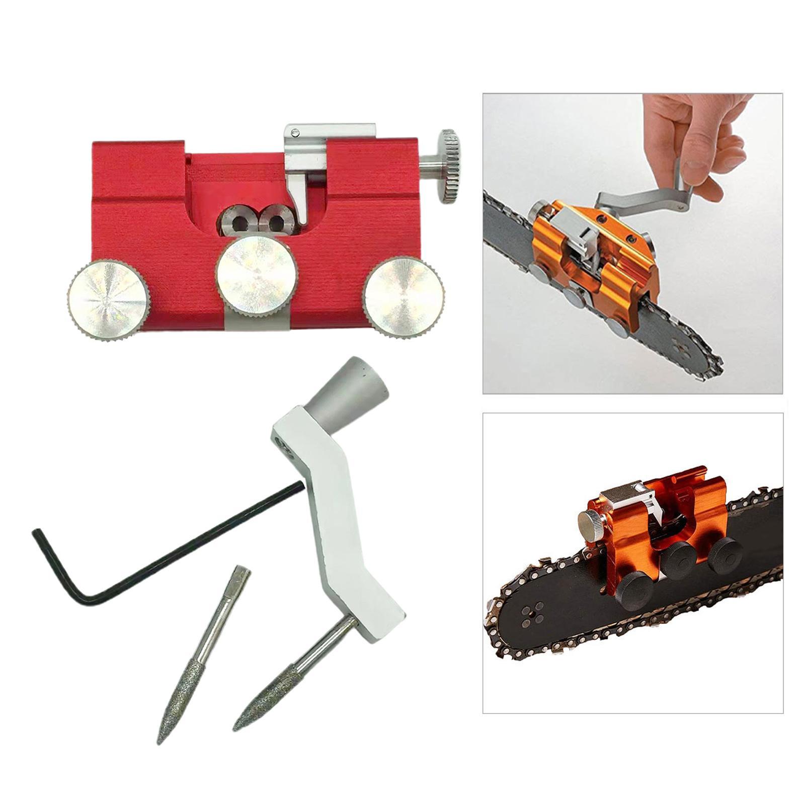 2 Set Manual Chainsaw Sharpener Kit with 2x Grinding Head for Chainsaw