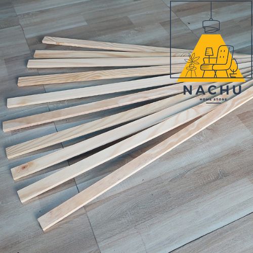 [COMBO 10 Thanh] Gỗ Thông 1m2 x 3 cm x 1.3cm Láng Mịn 4 Mặt Nachu Home