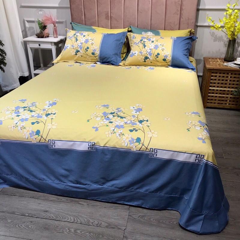 Bộ Chăn Ga Cotton Organic 100%cotton Hàng Nhập Khẩu Cao Cấp 4 Món