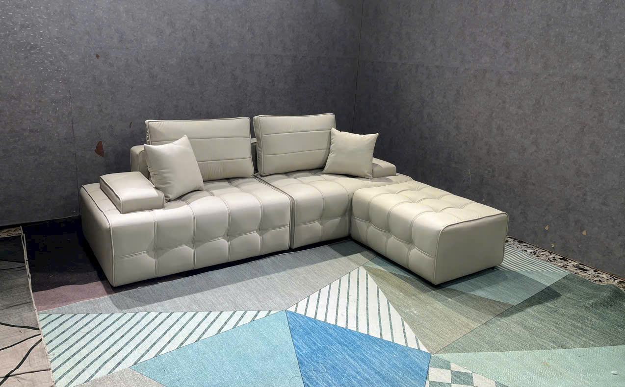 Sofa phòng khách Juno sofa Minoti NK2025 KT 2m và đôn góc 60 x 80 cm