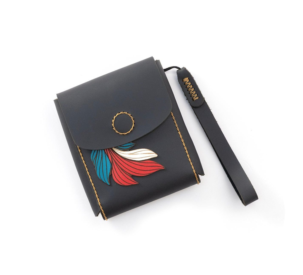 Bộ sản phẩm ví Cá Chép Mùa Trăng , hiệu Khắc Tên, chất liệu da bò - Hàng chính hãng