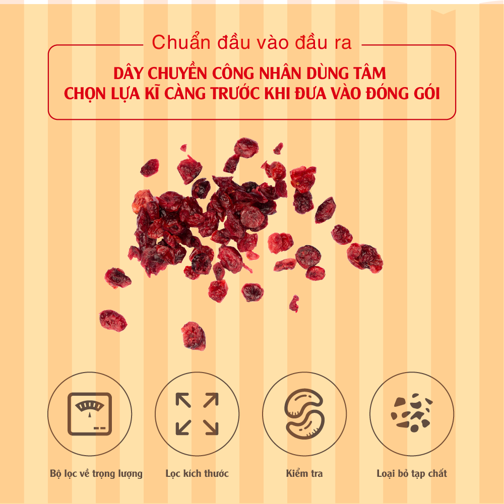 Nam việt quất khô nhập khẩu Canada - dried cranberry Dan D Pak 150g