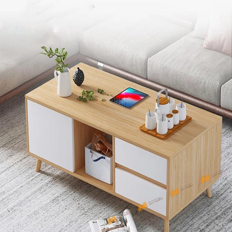 Made in VN Bàn trà hiện đại kiểu dáng nhỏ gọn bằng gỗ mdf 17mm công ty Mộc Phát độ bền trên 30 năm AN073