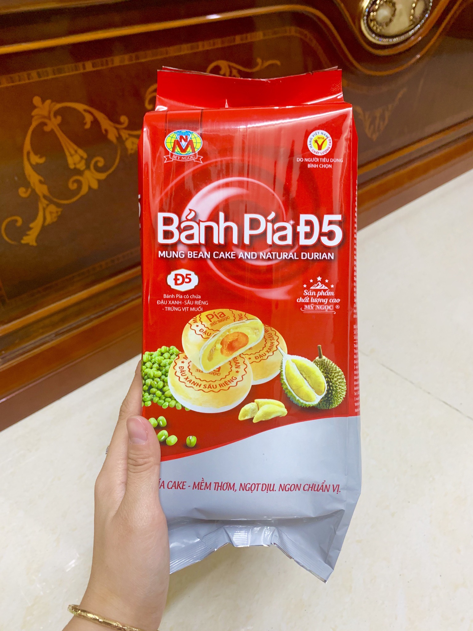 Bánh pía Đ5 đậu xanh SẦU RIÊNG chín 360g