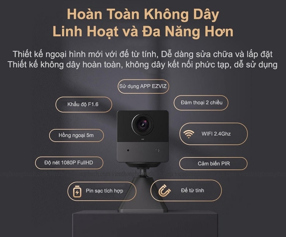 Camera dùng Pin sạc không dây Ezviz BC2 Mini đàm thoại 2 chiều - Hàng chính hãng