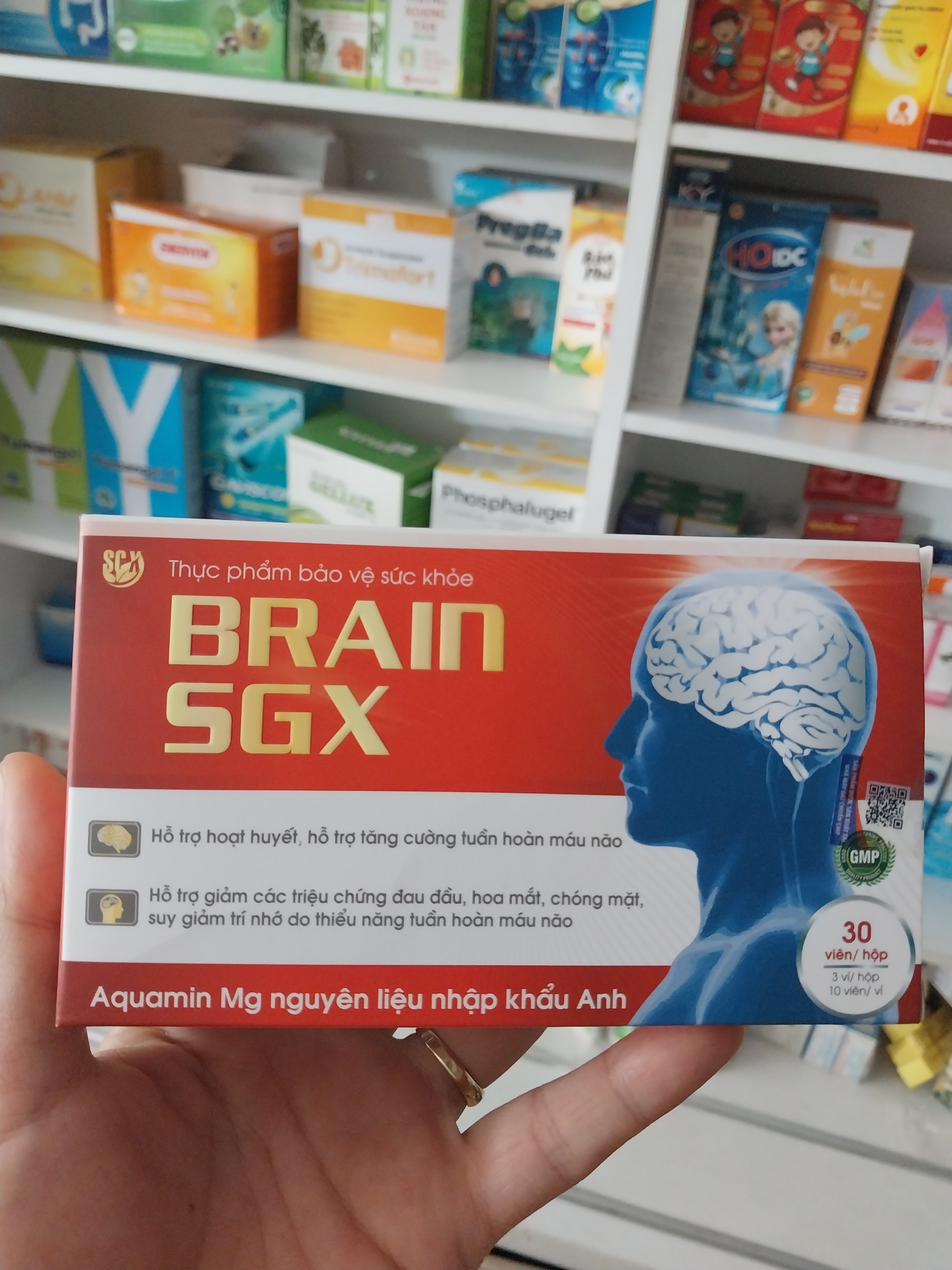 Bổ não Brain Plus GP Pharm,hỗ trợ hoạt huyết, tăng cường lưu thông máu não, hộp 30 viên