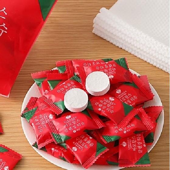 Set 20 Viên Nén Khăn Ướt Nhỏ Gọn, Khăn Giấy Ướt Mini, Chất Liệu Mềm, Mịn, Sạch Sẽ, Khăn Giấy Nén Hàn Quốc. Kingler 5850Set20