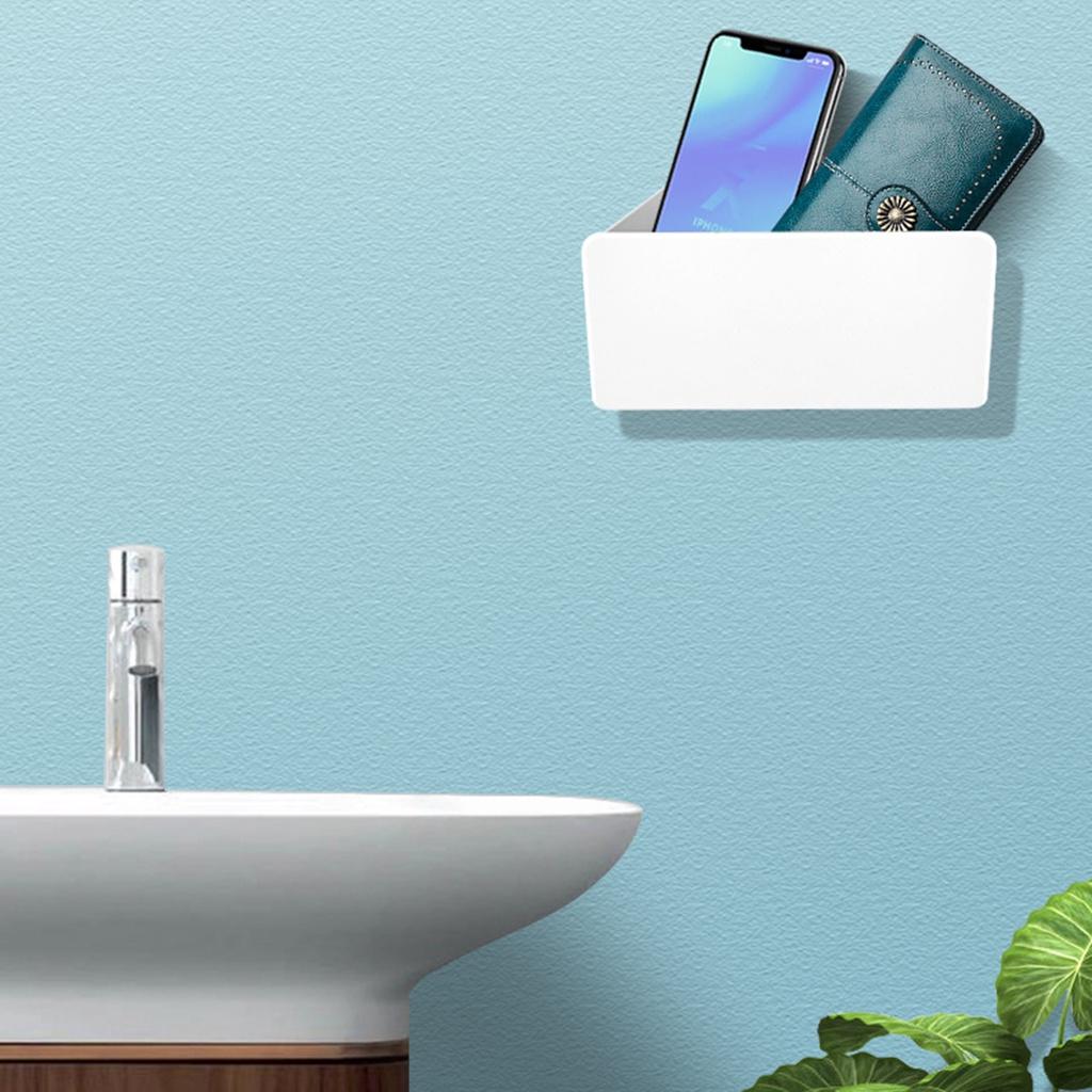 【ky】Mobile Phone Storage Box Wall Mounted Punch-free ABS Easy to Install Foldable Gadget Storage Shelf for Home Bathroom Toilet