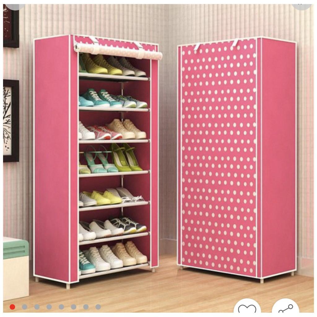 Tủ giày 8 tầng 7 ngăn hoa văn cao cấp