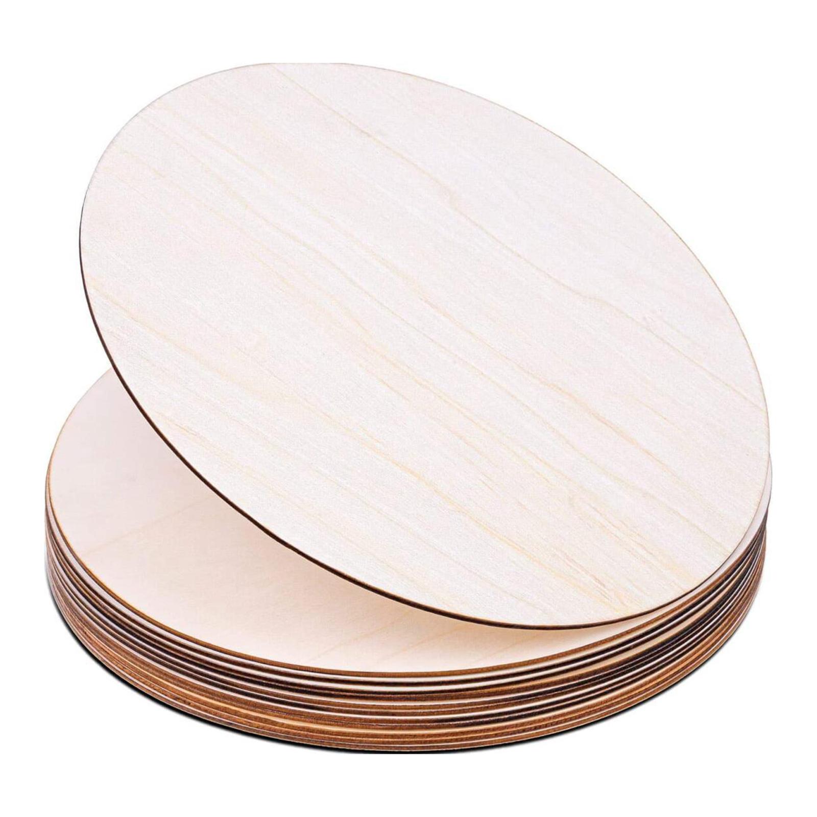 2x5Pcs 12Inch Wood Circles Unfinished Rounds Blank Slices Wooden Cutout Slices