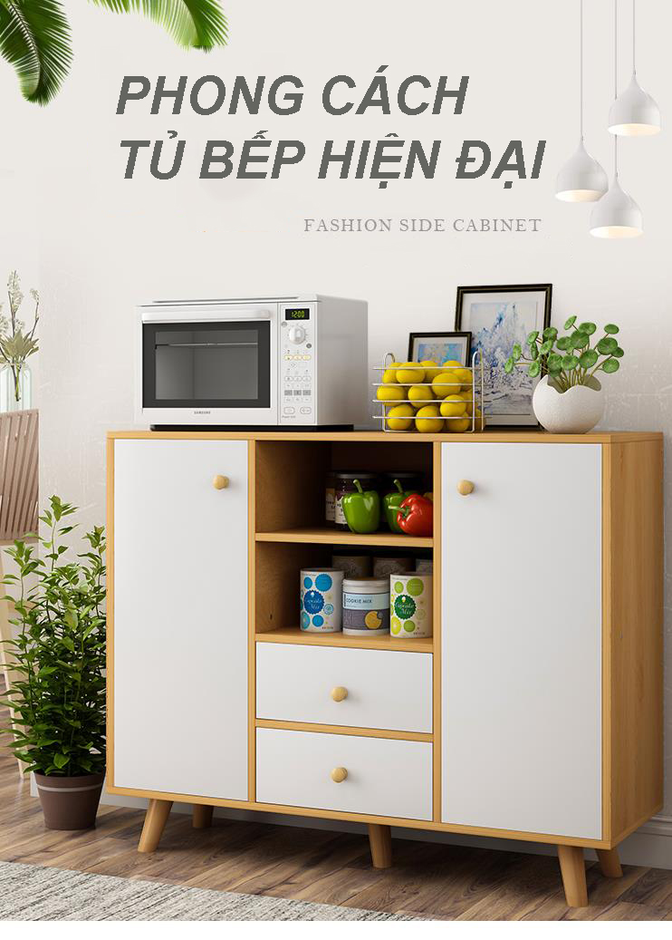 Kệ tủ đựng lò vi sóng đồ nhà bếp đa năng để loại mã KB07 gỗ MDF lõi xanh chống ẩm chống nước cao cấp SX tại Việt Nam