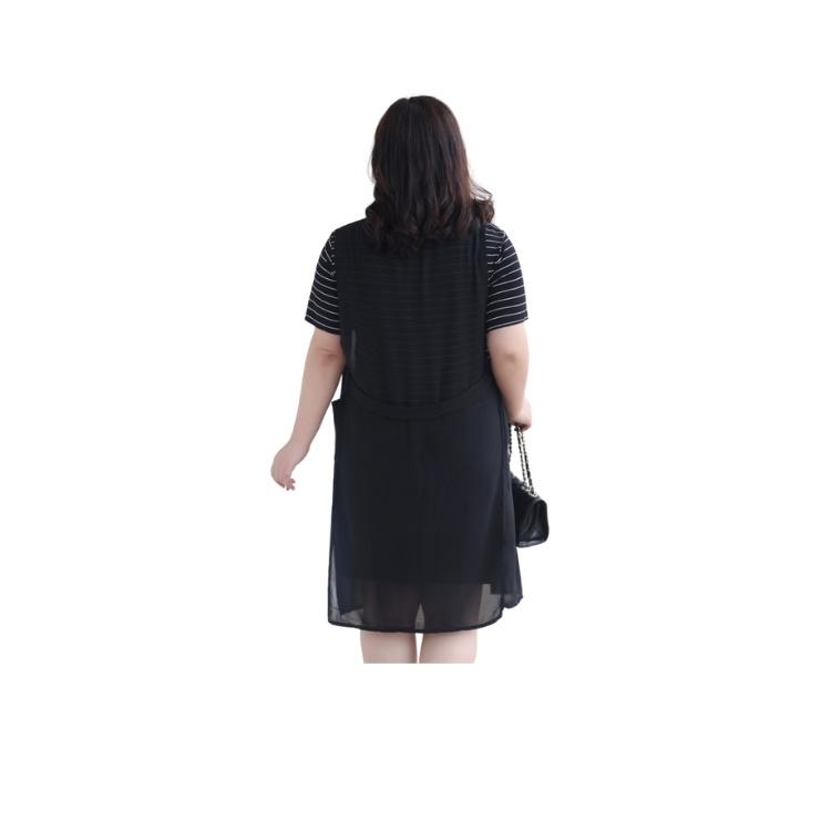 Đầm suông sọc phối khoát voan bigsize (thời trang trung niên anitagreen) BS4-621