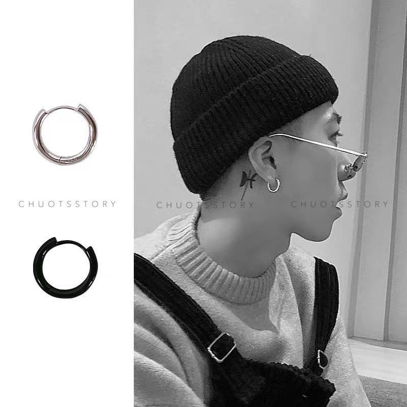 Khuyên Tai Nam Nữ Xỏ Lỗ GIÁ 1 CHIẾC, Bông Tai Khuyên Mũi Môi Không Cần Xỏ Nam Nữ Unisex Tròn Circle Basic Hoa Tai Camcam