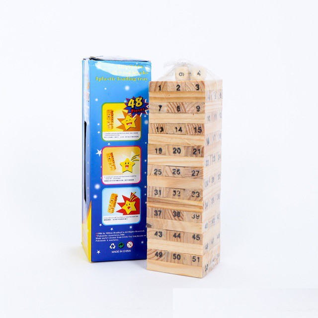 Boardgame rút gỗ số Jenga 54 thanh loại to 18cm