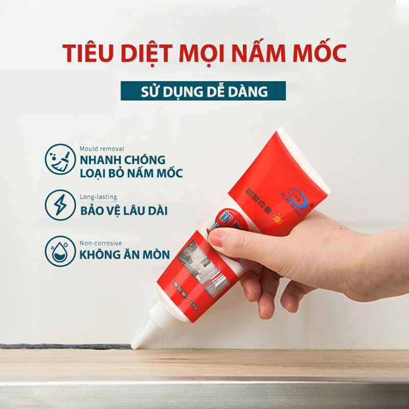 Dung Dịch Gel Tẩy Mốc Đa Năng Làm Sạch Gioăng Cao Su, Kẽ Tường 120g Cao Cấp - Hàng Loại 1 - Chính Hãng MINIIN