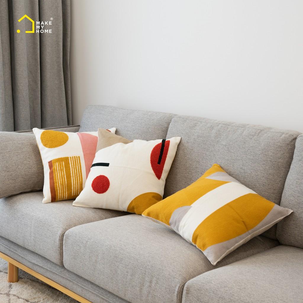 Gối Tựa Lưng Sofa Trang Trí Họa Tiết Đơn Giản 45 x 45 cm (Có Kèm Ruột) GEOMETRIC