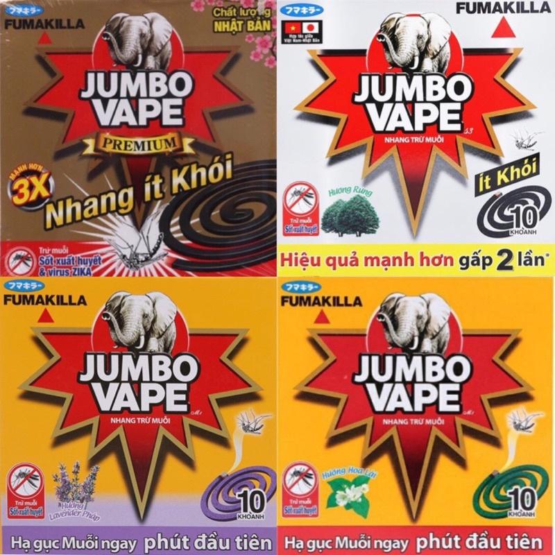 Nhang Muỗi Cao Cấp Ít Khói JUMBO V.A.P.E Mạnh Gấp 3 Lần (Hộp 10 Khoanh)